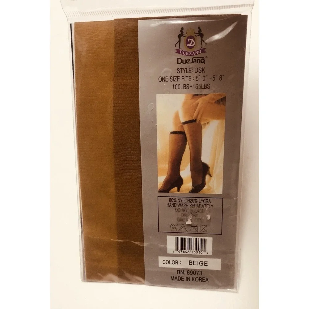 Due Sang Knee High Support‎ Stockings Beige Korea One Size NEW